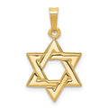 14k Star of David Pendant, 23 x 13 mm