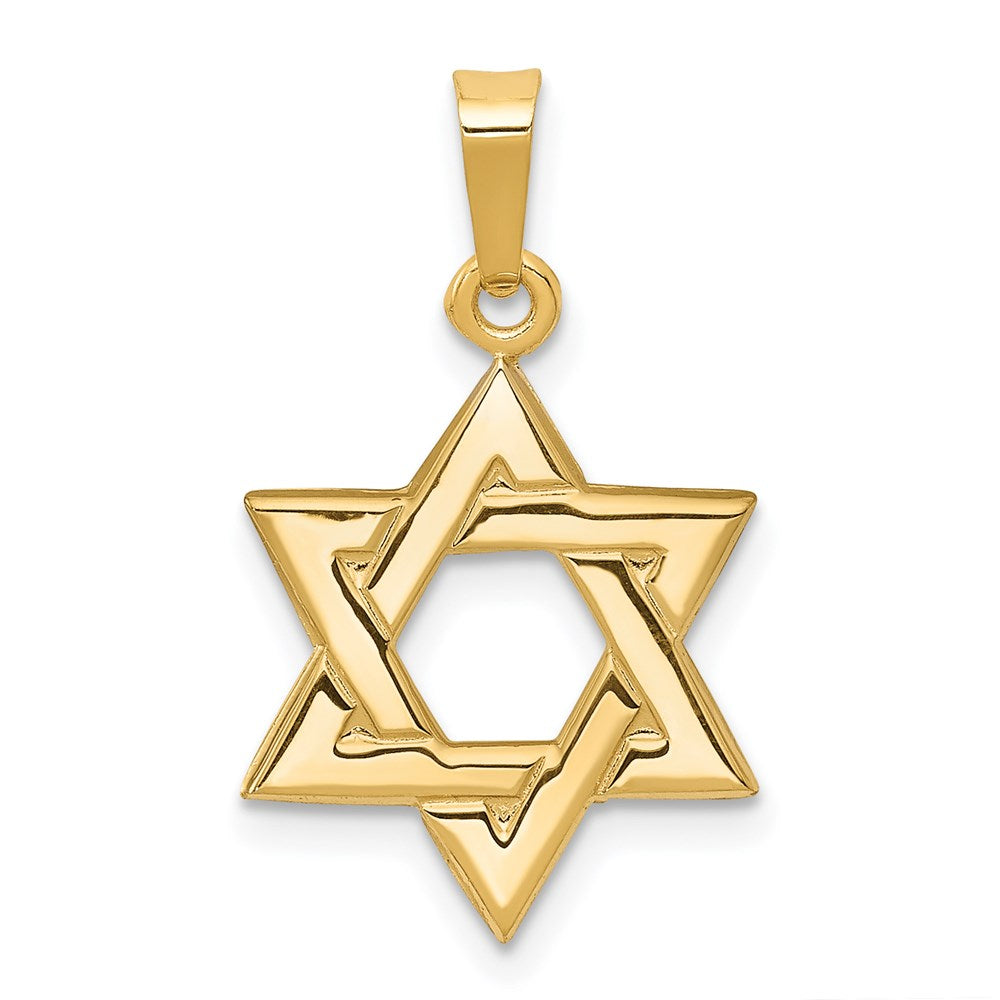 14k Star of David Pendant, 23 x 13 mm