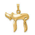 14K Polished Chai Pendant, 24 x 20 mm
