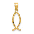 14k Ichthus Fish Pendant, 23 x 8 mm