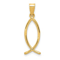 14k Ichthus Fish Charm, 26 x 9 mm