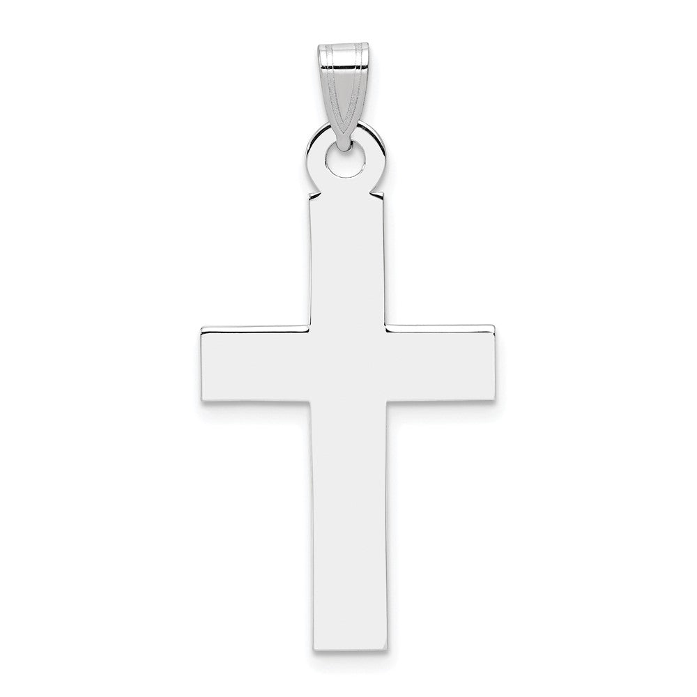 14k White Gold Cross Pendant, 36 x 18 mm, 1.84 g
