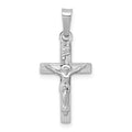 14k White Gold INRI Crucifix Charm, 25 x 12 mm