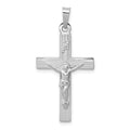 14k White Gold INRI Crucifix Charm, 33 x 19 mm