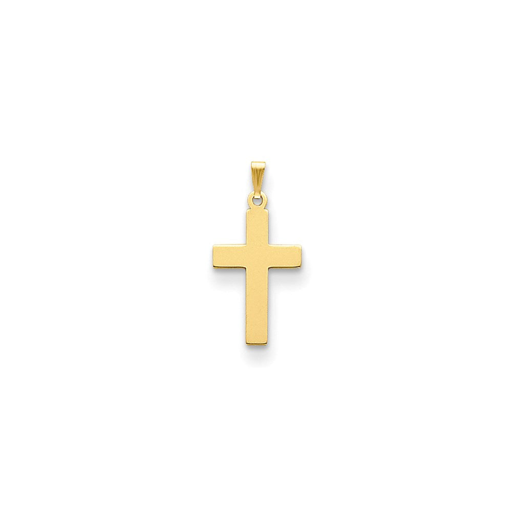 14K Polished Cross Charm, 30 x 15 mm