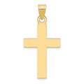 14k Polished Cross Charm, 31 x 14.8 mm