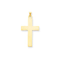 14K Large Polished Cross Charm, 50 x 25 mm
