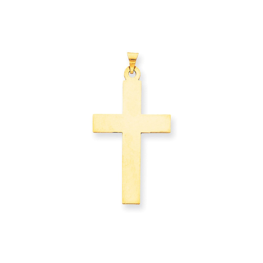 14K Large Polished Cross Charm, 50 x 25 mm