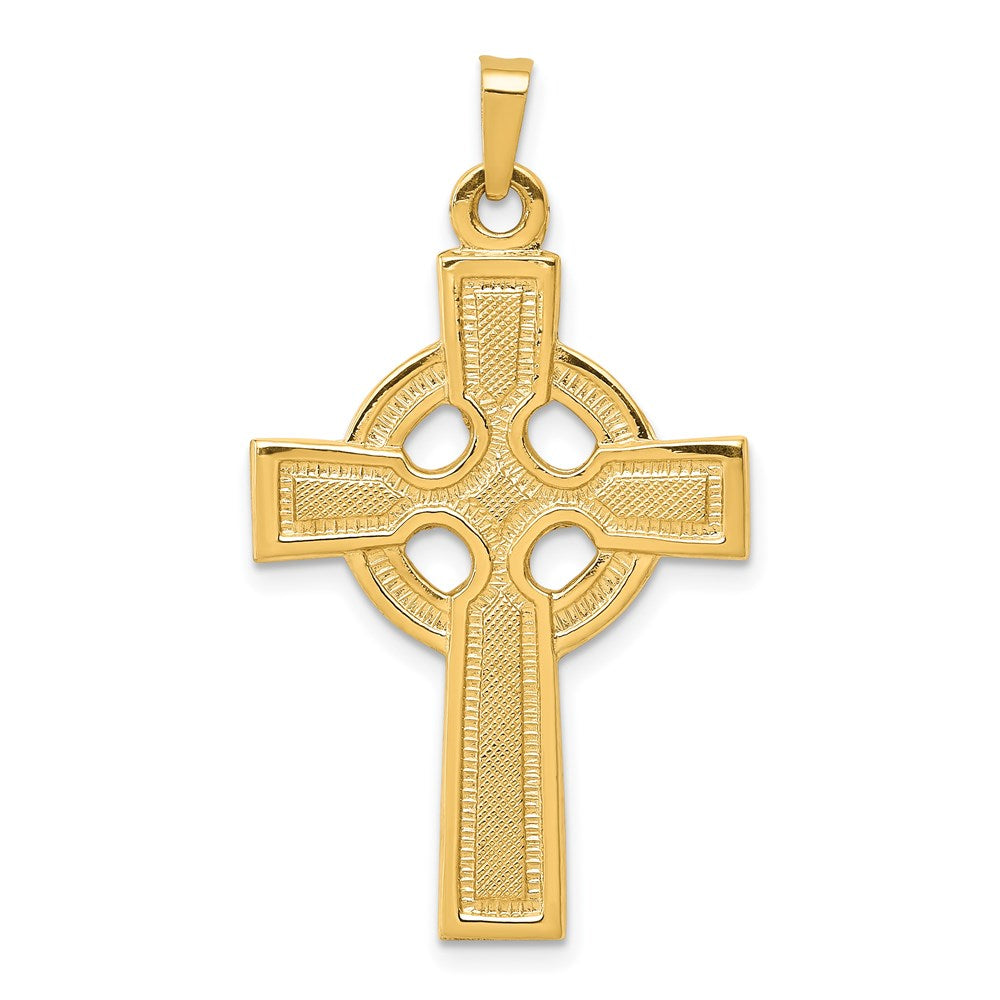 14k Celtic Cross Charm, 37 x 21 mm
