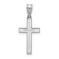 14k White Gold Cross Pendant, 25 x 12 mm, 0.66 g