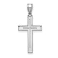 14k White Gold Cross Pendant, 29 x 15 mm, 0.88 g