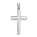 14k White Gold Cross Pendant, 36 x 18 mm, 1.51 g