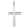 14k White Gold Cross Pendant, 50 x 26 mm