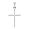 14k White Gold Cross Charm, 30 x 14 mm