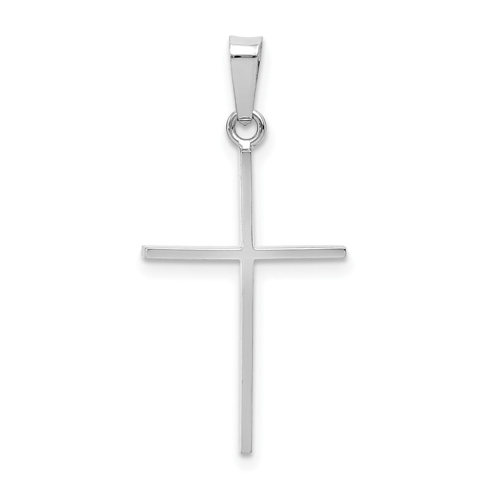 14k White Gold Cross Charm, 30 x 14 mm