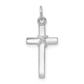 14k White Gold Cross Charm, 22 x 10 mm