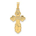14k Eastern Orthodox Cross Charm, 27 x 13 mm