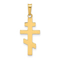 14k Polished Eastern Orthodox Cross Charm, 27 x 11 mm