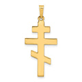 14k Polished Eastern Orthodox Cross Charm, 34 x 15 mm