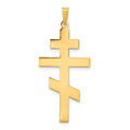 14k Polished Eastern Orthodox Cross Pendant, 38 x 19 mm