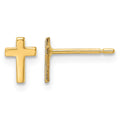 14k Polished Mini Cross Post Earrings, 6.5 x 4.5 mm