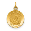 14k Polished and Satin Solid Saint Andrew Medal Charm, 17.5 x 12 mm