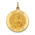 14k Polished and Satin Solid Saint John Medal Round Pendant, 26.5 x 19 mm