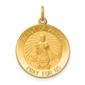 14k Polished and Satin Solid Infant of Prague Medal Round Charm, 24 x 18 mm