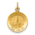 14k Polished and Satin Solid Our Lady of Fatima Medal Round Charm, 16 x 11 mm