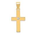 14k Polished .02 carat Diamond Cross Pendant, 0.02 ct, 29 x 15 mm