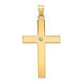 14k Polished .03 carat Diamond Cross Pendant, 0.03 ct, 50 x 25 mm