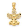 14k Polished Angel with Heart Pendant, 20 x 11 mm