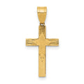 14K Laser Designed Cross Pendant, 21 x 11 mm