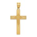 14K Laser Designed Cross Pendant, 33 x 17 mm