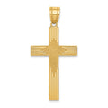 14K Laser Designed Cross Pendant, 41 x 22 mm