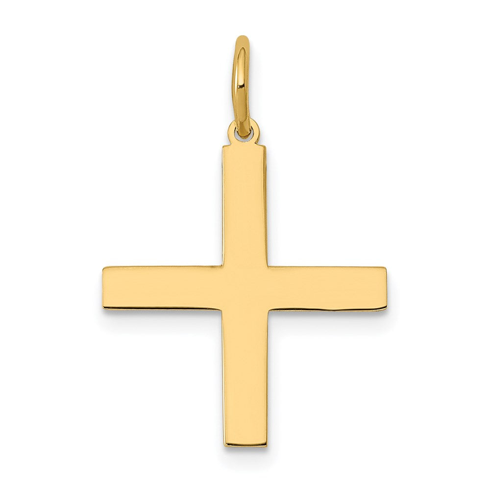 14K Laser Designed Greek Cross Charm, 22 x 15 mm