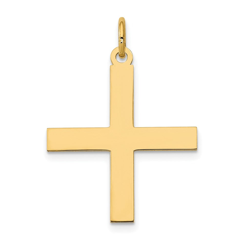14K Laser Designed Greek Cross Pendant, 26 x 19 mm