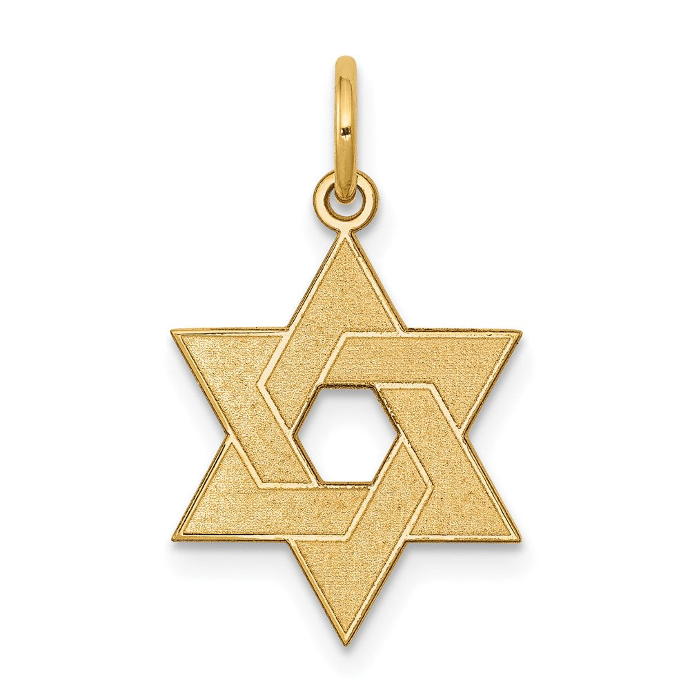 14K Laser Designed Star of David Charm, 22 x 14 mm