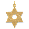 14K Laser Designed Star of David Pendant, 41 x 27 mm