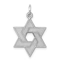 14K White Gold Laser Designed Star of David Pendant, 26 x 17 mm