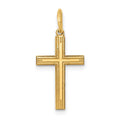 14K Laser Designed Cross Charm, 22 x 11 mm
