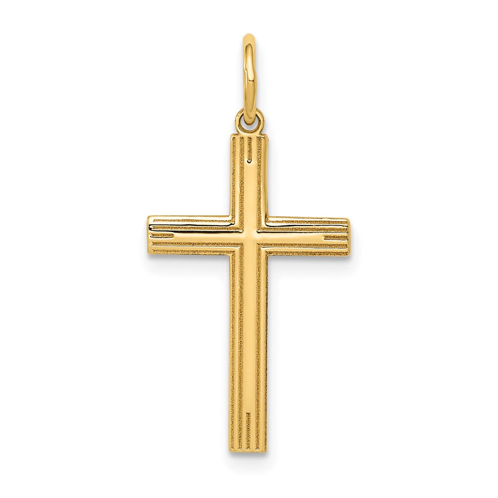 14K Laser Designed Cross Pendant, 26 x 13 mm, 0.71 g