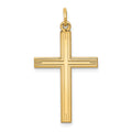 14K Laser Designed Cross Pendant, 32 x 17 mm, 1.06 g