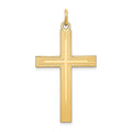 14K Laser Designed Cross Pendant, 39 x 22 mm