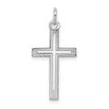 14K White Gold Laser Designed Cross Pendant, 26 x 13 mm, 0.75 g