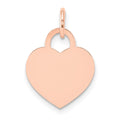 14k Rose Gold Plain .013 Gauge Medium Engraveable Heart 19x15mm Disc Charm, 22 x 15 mm