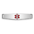 Sterling Silver Rhodium-plated Medical ID Plate, 28 x 7 mm