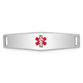 Sterling Silver Rhodium-plated Medical ID Plate, 37 x 9 mm