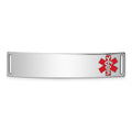 Sterling Silver Rhodium-plated Medical ID Plate, 10 x 40 mm