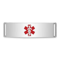 Sterling Silver Rhodium-plated Medical ID Plate, 12 x 45 mm